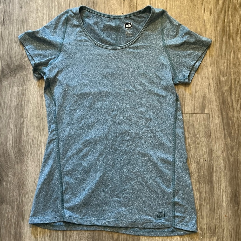 REI Women's Heathered Teal Short Sleeve Tee